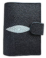 Обкладинка на паспорт із натуральної шкіри ската Ekzotic Leather Чорна  (sp02)