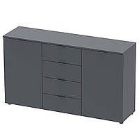 Комод Doros Рон 5 Графіт 2 фасади 4 шухляди 140х38х81 (44900235)