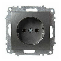Розетка 1-а без заземлення без рамки El-Bi ZENA димчата 0524