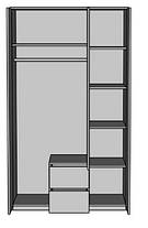 Шафа Фріда 3Д2Ш 2105х1200х520мм тоффі Світ меблів, фото 3