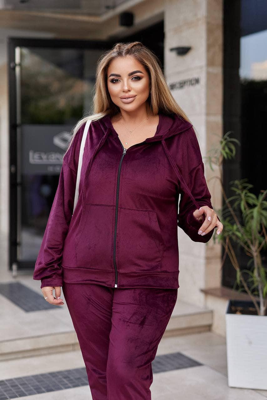 Шикарний жіночий костюм, тканина "Велюр" 52, 54, 56, 58 розмір 52