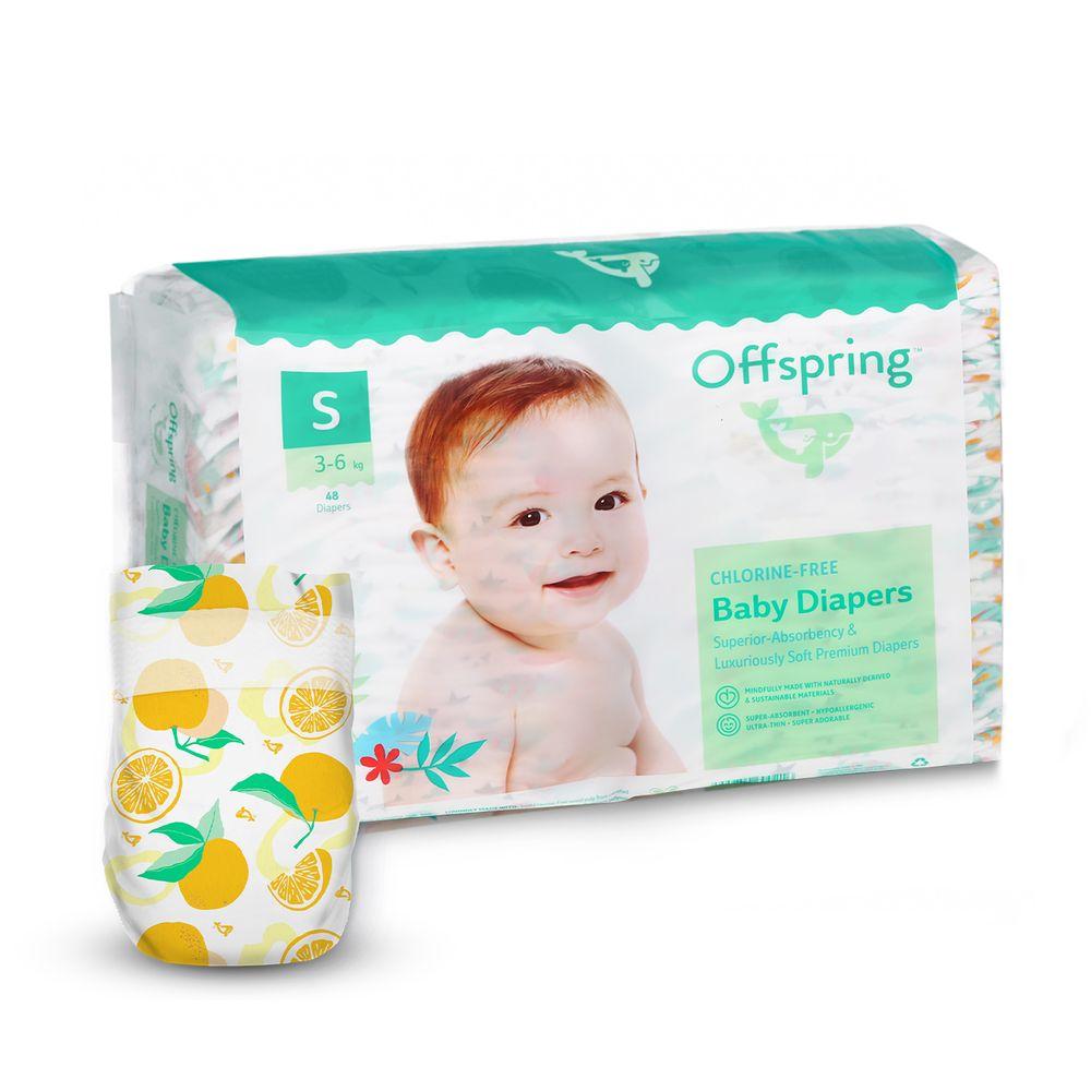 Підгузки Offspring Tangy Orange, розмір 2 (S), 3-6 кг, 48 шт.