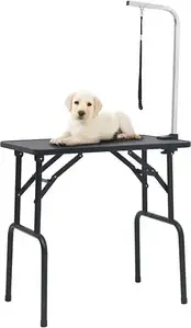 Аксесуар для собак Vidaxl Stół Groomerski Regulowany Z 1 Smyczą (1)