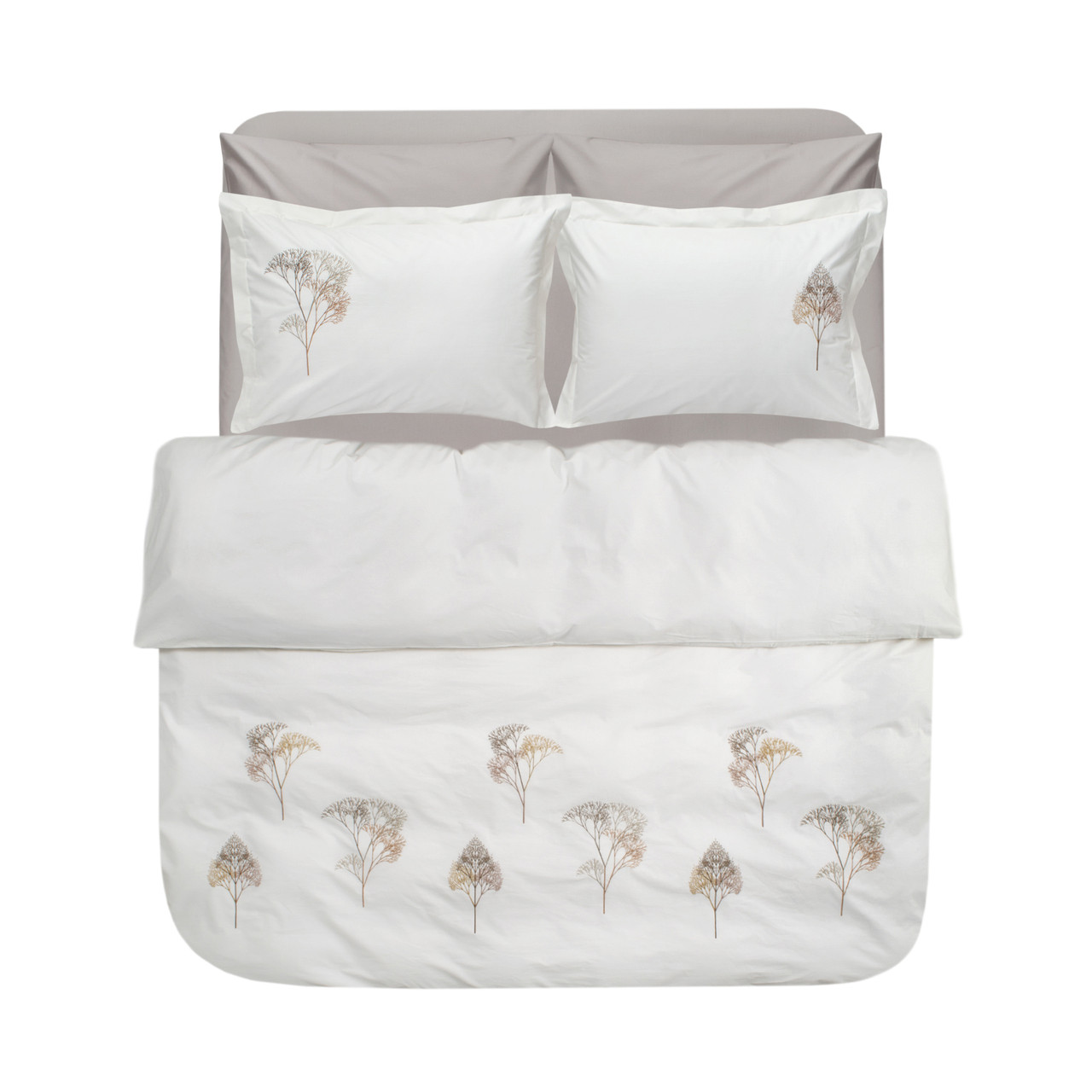 Постільна білизна Dantela Vita сатин з вишивкою - Jovia krem кремовий євро