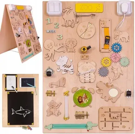 Іграшка 3Toysm Tablica Manipulacyjna Zoo Sensoryczna Montessori, фото 1