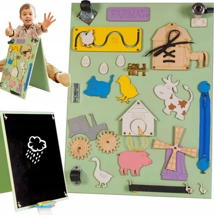 Іграшка 3Toysm Tablica Manipulacyjna Farma Sensoryczna Montessori