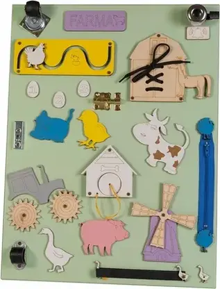 Іграшка 3Toysm Tablica Manipulacyjna Farma Sensoryczna Montessori, фото 5