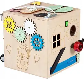 Іграшка пазл 3Toysm Kostka Manipulacyjna Sensoryczna Montessori 16W1