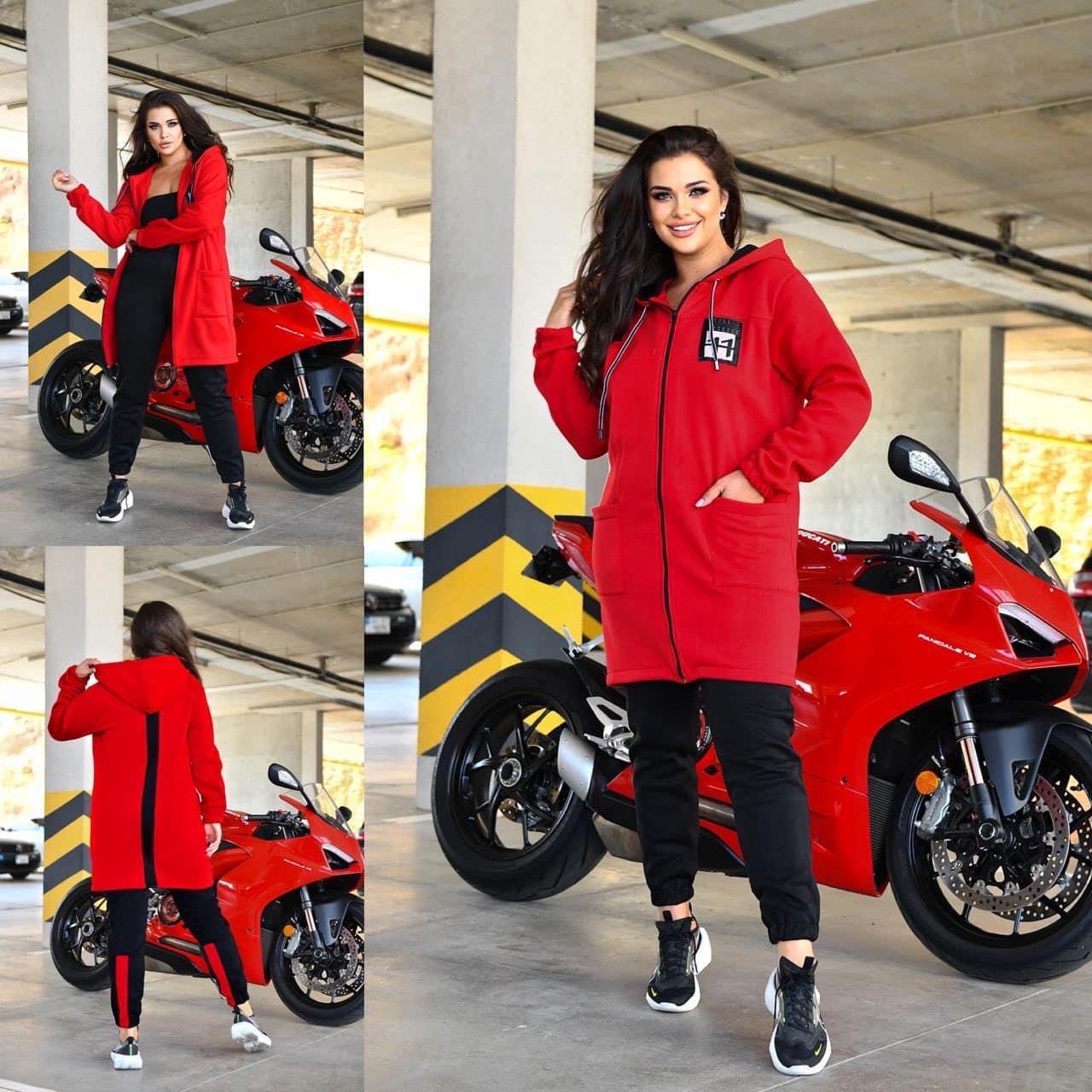 Шикарний жіночий костюм на флісі, тканина "Трьохнитка" 50, 52, 54, 56, 58, 60, 62, 64 розмір 50