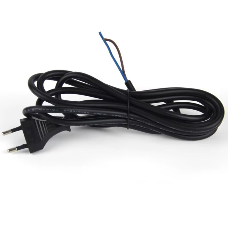 Шнур живлення без роз'єму 2х0.75мм 1.8 м чорний