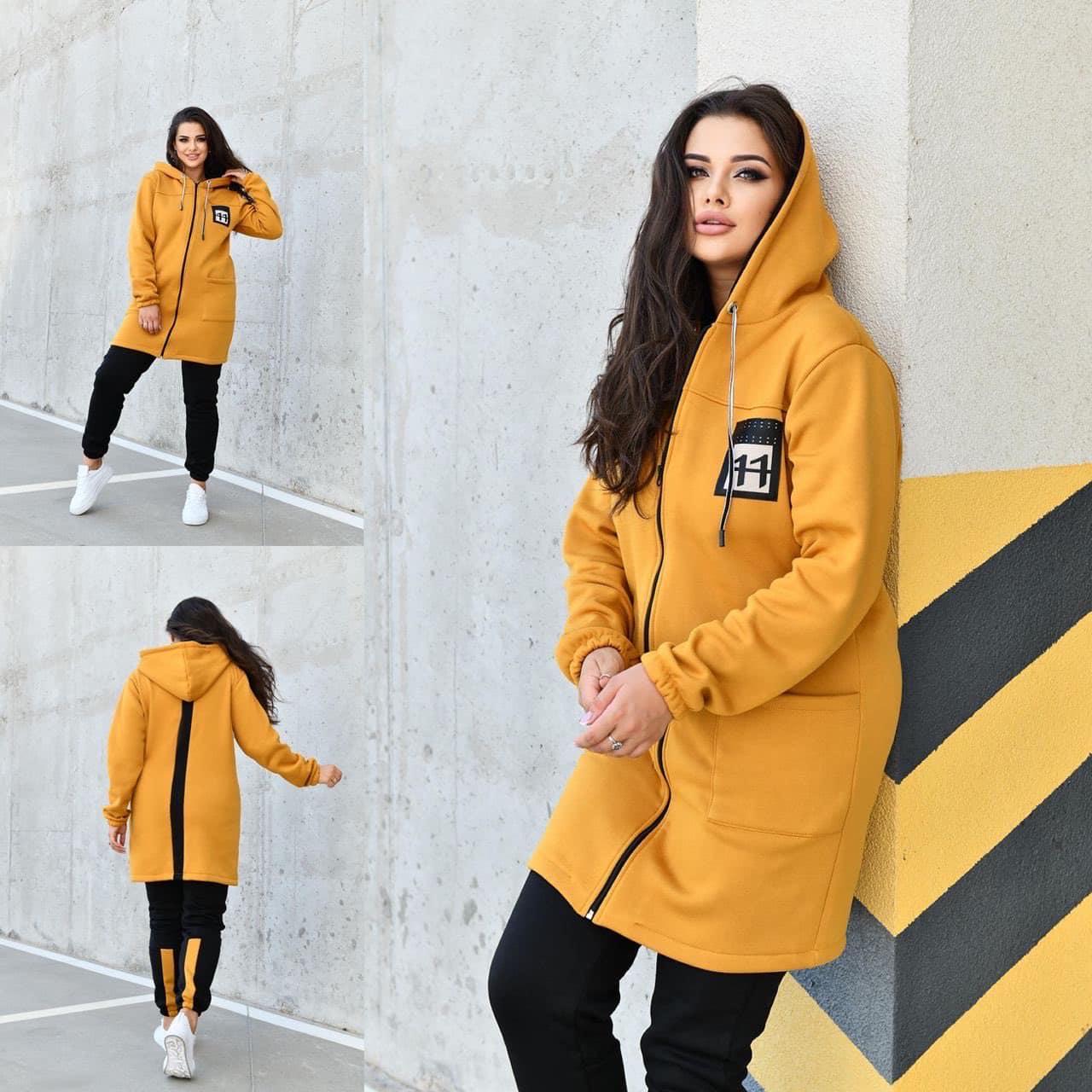 Шикарний жіночий костюм на флісі, тканина "Трьохнитка" розмір 60