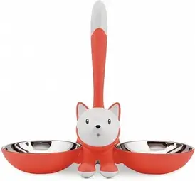 Миска A Di Alessi Podwójna Miska Dla Kota Czerwono-Pomarańczowa AMMI09RO