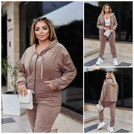 Шикарний жіночий костюм, тканина "Велюр" 52, 54, 56, 58 розмір 52, фото 1