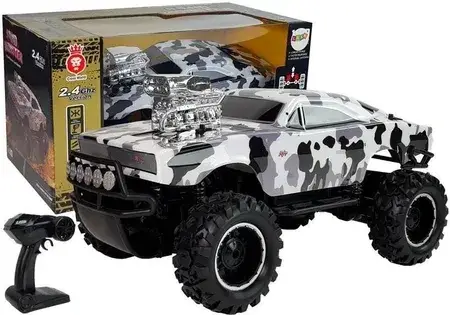 Іграшка на пульті керування LeanToys Auto Terenowe Zdalnie Sterowane 2.4G 4x4 Biało Black Moro, фото 1