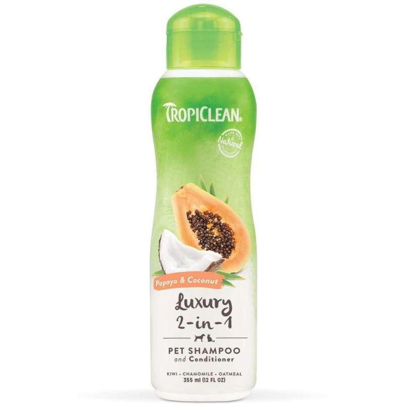 Шампунь-кондиціонер для котів та собак TropiClean «Papaya & Coconut Luxury 2-in-1» (Папайя та кокос) 355 мл
