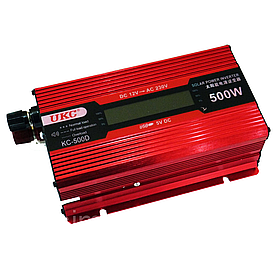 Перетворювач струму інвертор 12 V 220 V 500 W для заряджання ноутбуків телефонів техніки з LCD-дисплеєм