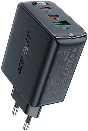Зарядний пристрій Acefast szybka  sieciowa GaN (2xUSB-C / USB-A) PPS / PD / QC4+ 65W Black (A41)