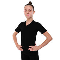 Футболка спортивна з бавовняної тканини дитяча SP-Sport C-2879 (р-р XS, зріст 110см, чорний)