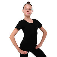 Футболка спортивна з бавовняної тканини дитяча SP-Sport C-2877 (р-р XL, зріст 150см, чорний)