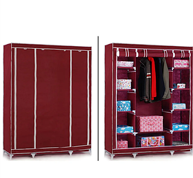 Складана тканинна шафа STORAGE WARDROBE 88130 мобільний гардероб для одягу на 3 секції економія простору