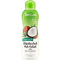 Шампунь для собак TropiClean «Oatmeal & Tea Tree Medicated Itch Relief» (Вівсяне борошно та чайне дерево) 355 мл (для догляду за ш