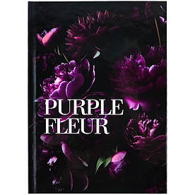 Блокнот Axent A5, тверда обкладинка, клітинка, 96 аркушів Purple fleur