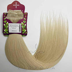 Натуральне Слов'янське Волосся на Заколках 45-50 см 110 грам, Блонд Ультра №1001