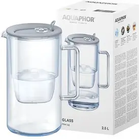 Глечик для фільтру Aquaphor Glass Gray 1l + Wkład Maxfor+ MG