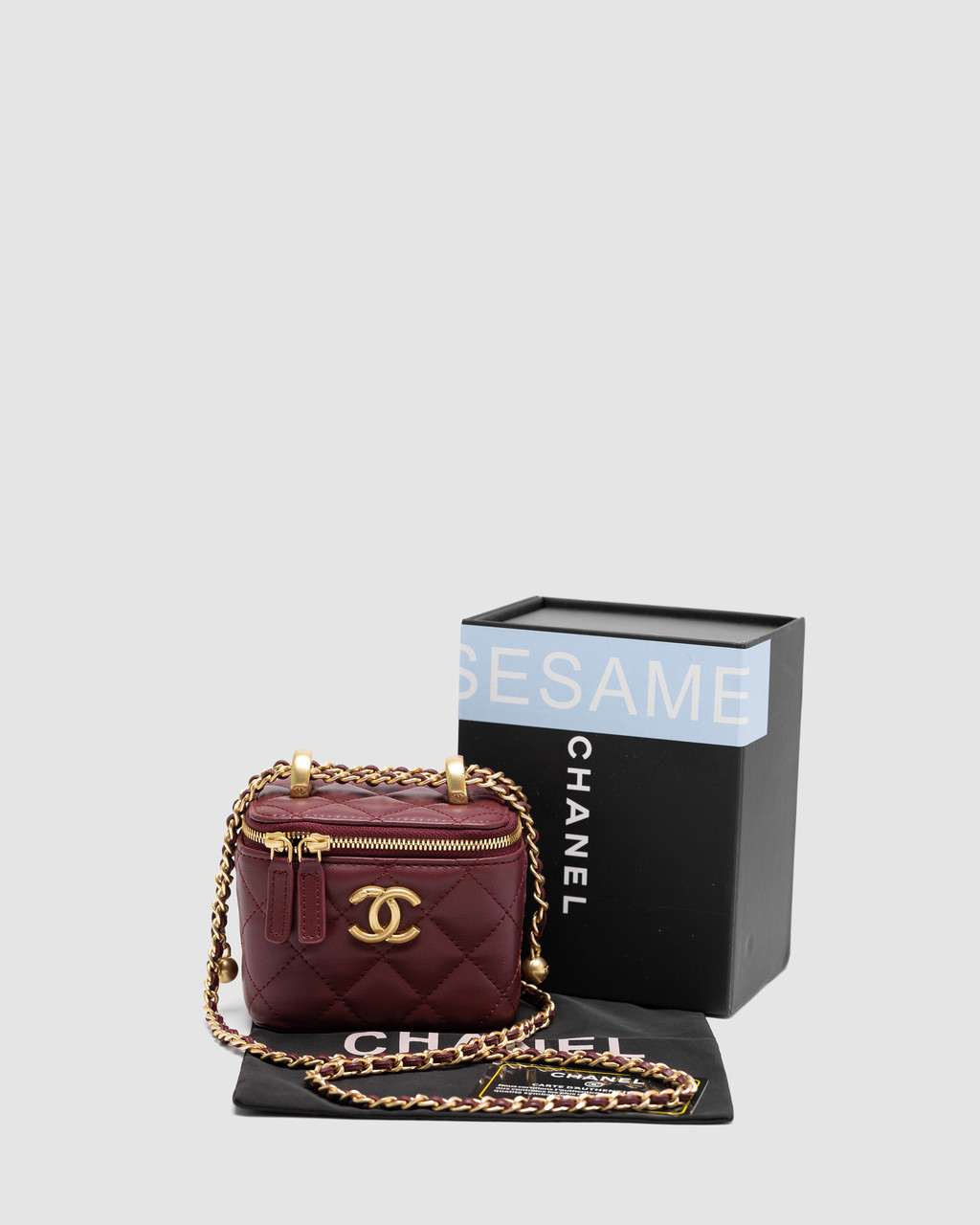 Стильна жіноча сумочка Chanel Classic Burgundy Lambskin Pearl