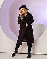 Весеннее трендовое женское длинное пальто демисезонное на пуговицах с карманами