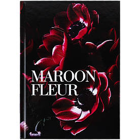 Блокнот Axent A5, тверда обкладинка, клітинка, 96 аркушів Maroon fleur