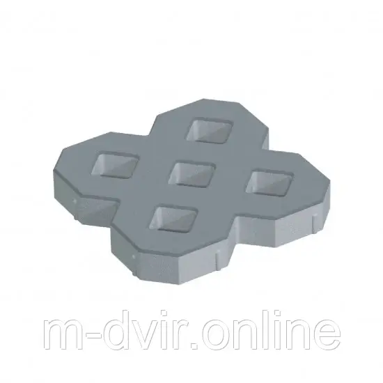 Тротуарна плитка 500*500 Паркувальна решітка h-80 сіра, фото 1