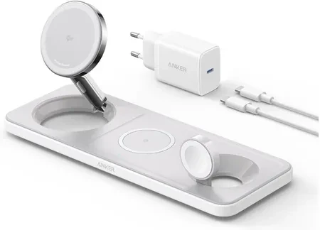 Зарядний пристрій Anker MagGo 3w1 Pad 15W Qi2 Biała