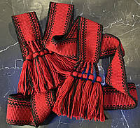 Пояс червоний напіввовна в наявності 257 см х 8 см