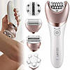 Жіноча електробритва-епілятор 5в1 GEEMY GM-7003 акумулятор 1400 мАг, 32 пінцета, 2 швидкості, 5 насадок, фото 6