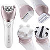 Жіноча електробритва-епілятор 5в1 GEEMY GM-7003 акумулятор 1400 мАг, 32 пінцета, 2 швидкості, 5 насадок, фото 10
