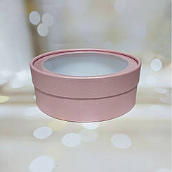 Коробка кругла 20*7 см з прозорою кришкою Пудра