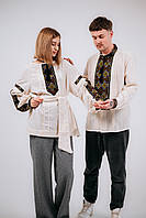 Ручної роботи вишита пара "Лісова мелодія" і "Лісовий спів" з довгим рукавом