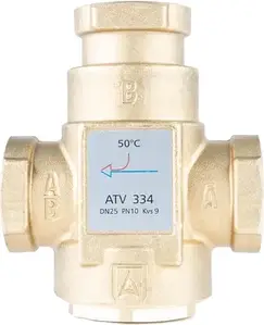 Клапан Afriso Zawór Temperaturowy Atv 334, Dn25, Rp1", Kvs 9, 50°C 1633410