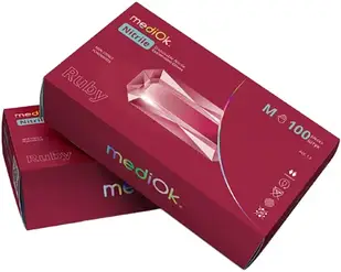 Нітрилові рукавички, 100шт/50 пар,  бордовий  MediOk RUBY