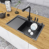 Кухонна мийка Nett NB-7848(L) 7850 чорна з сушкою 3.0/1.5, фото 2