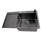 Кухонна мийка Nett NB-7848(L) 7850 чорна з сушкою 3.0/1.5, фото 4