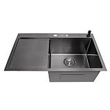 Кухонна мийка Nett NB-7848(L) 7850 чорна з сушкою 3.0/1.5, фото 5