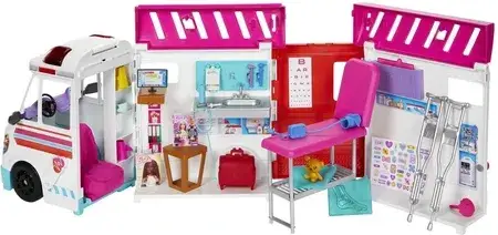 Іграшка Barbie Karetka Mobilna klinika z transformacją, światełkami i dźwiękami HKT79, фото 1