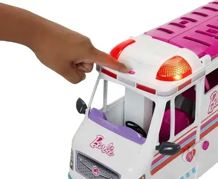 Іграшка Barbie Karetka Mobilna klinika z transformacją, światełkami i dźwiękami HKT79, фото 4