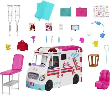 Іграшка Barbie Karetka Mobilna klinika z transformacją, światełkami i dźwiękami HKT79, фото 5