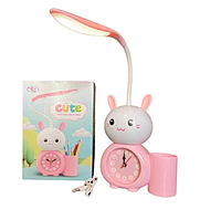 Комбінований дитячий годинник 3в1 з настільною лампою та органайзером для ручок