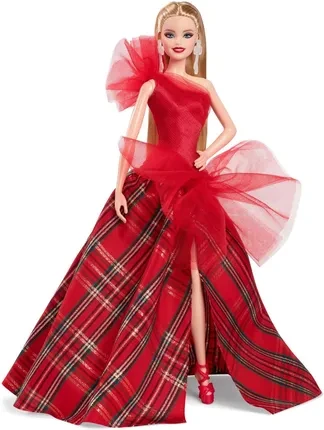 Іграшка Barbie Świąteczna Barbie (Blond włosy) Lalka kolekcjonerska HRM61