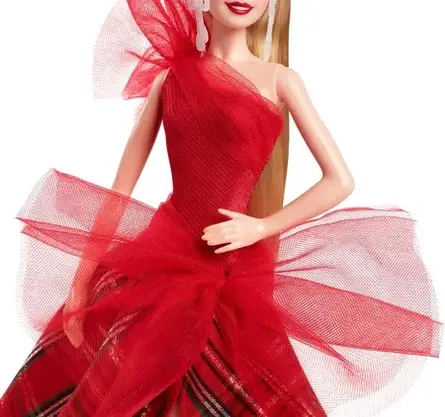 Іграшка Barbie Świąteczna Barbie (Blond włosy) Lalka kolekcjonerska HRM61, фото 3