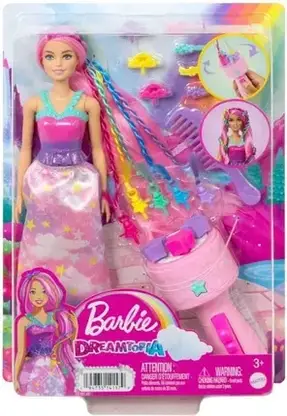 Іграшка Barbie Księżniczka Zakręcone pasemka HNJ06 JCW55, фото 6